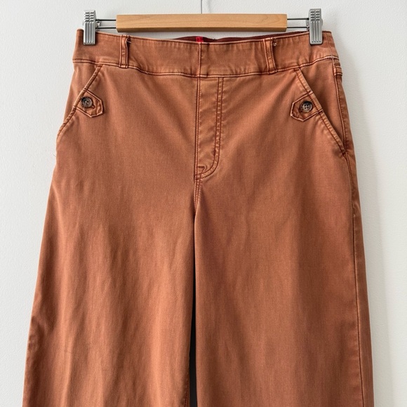 SPANX Stretch Twill Pull-On Cropped Wide Leg Pant Bronze Glow Terracotta Sz M - Picture 5 of 14